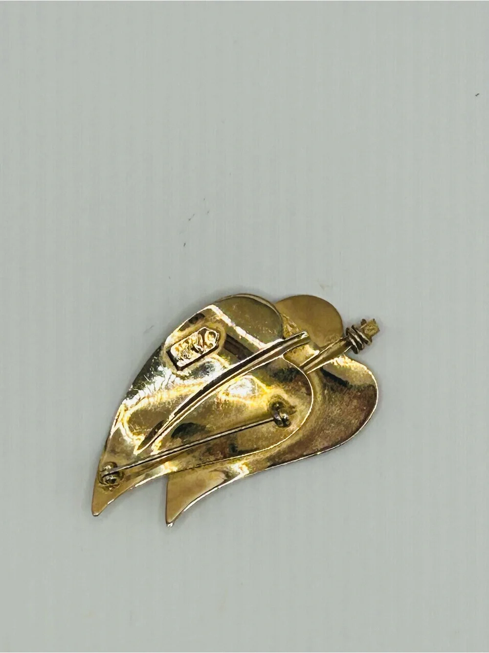 Coro Gold Leaf Double-Leaf Brooch